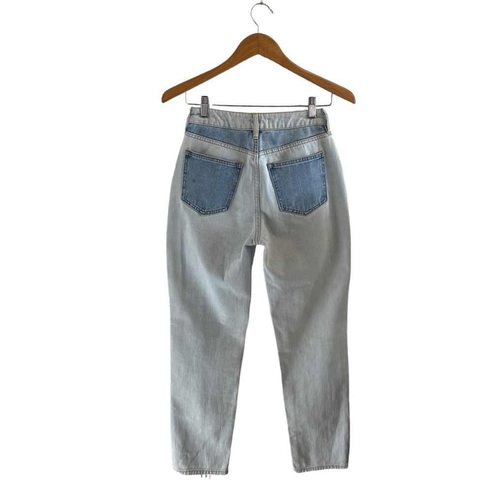 Pacsun Eco Hopper Patch Mom Jean Two Tone Blue Wash - Picture 8 of 14